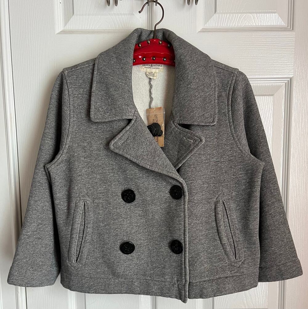 Denim & Supply Ralph Lauren Grey Crop Peacoat sz L